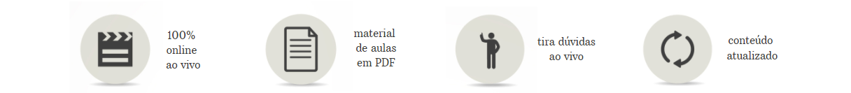 ícones juntos sobre curso